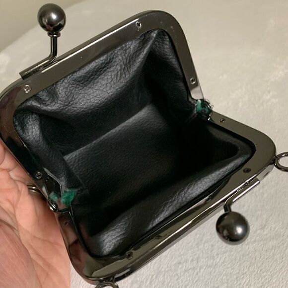 Handmade Real Shearling Colorblock Kisslock Small Clutch/Coin Pouch/Crossbody - Picture 10 of 11